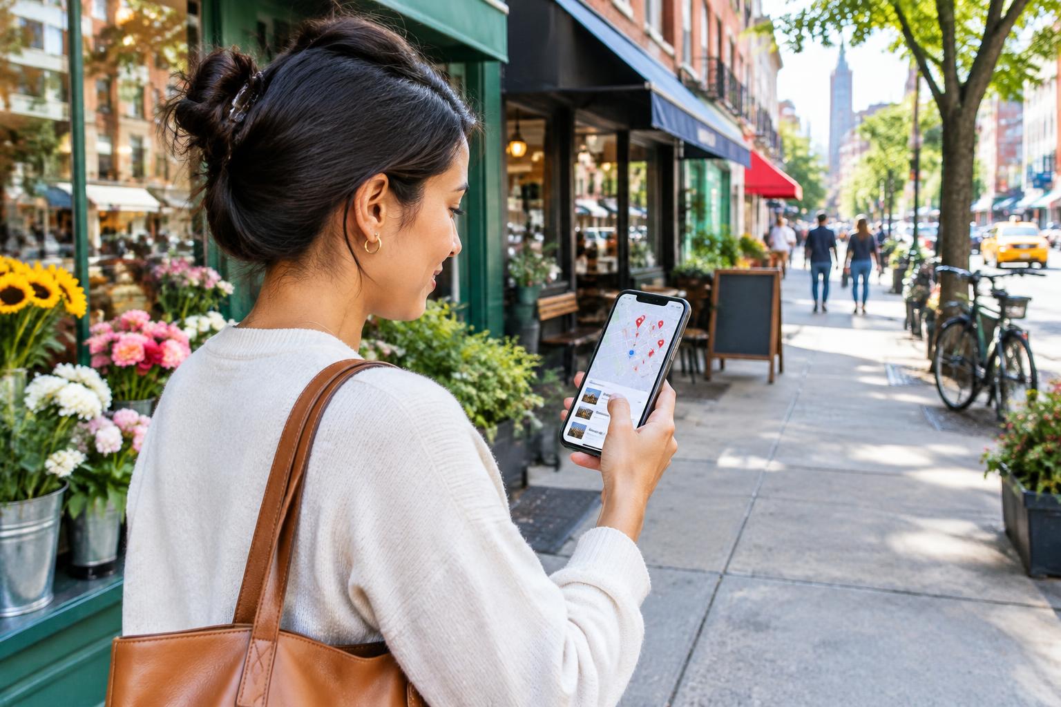 Local businesses and mobile map search in New York