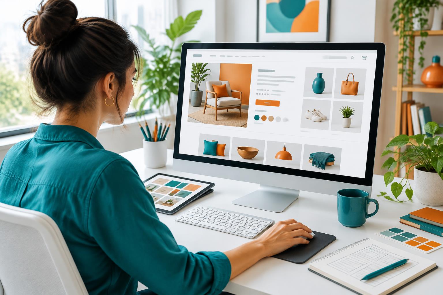Designer creating an ecommerce website
